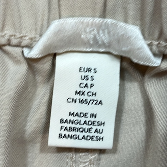 paper bag high waist tan Shorts S WHITE HALTER top tie neck CROPPED outfit SET - Picture 3 of 13